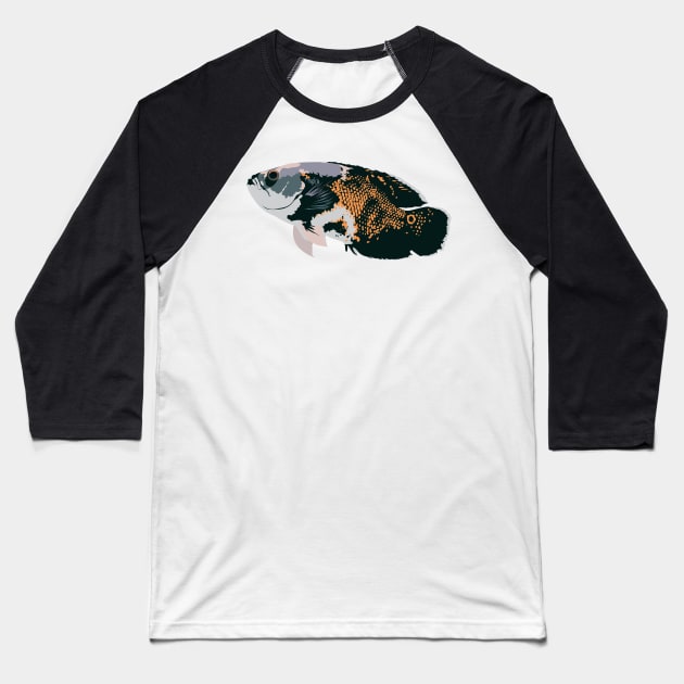 Oscar Fish Baseball T-Shirt by stargatedalek